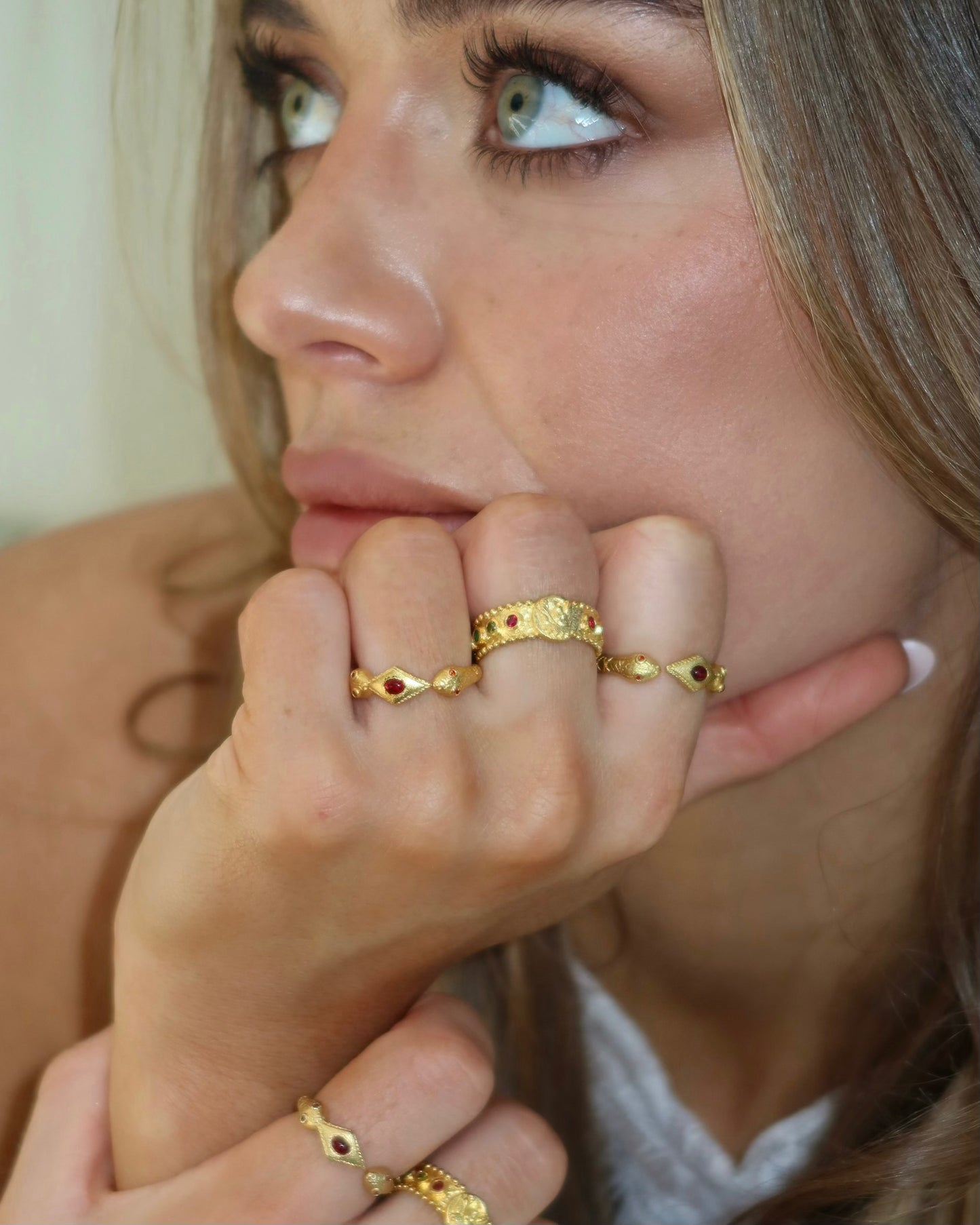 Ruby Red Snake Ring